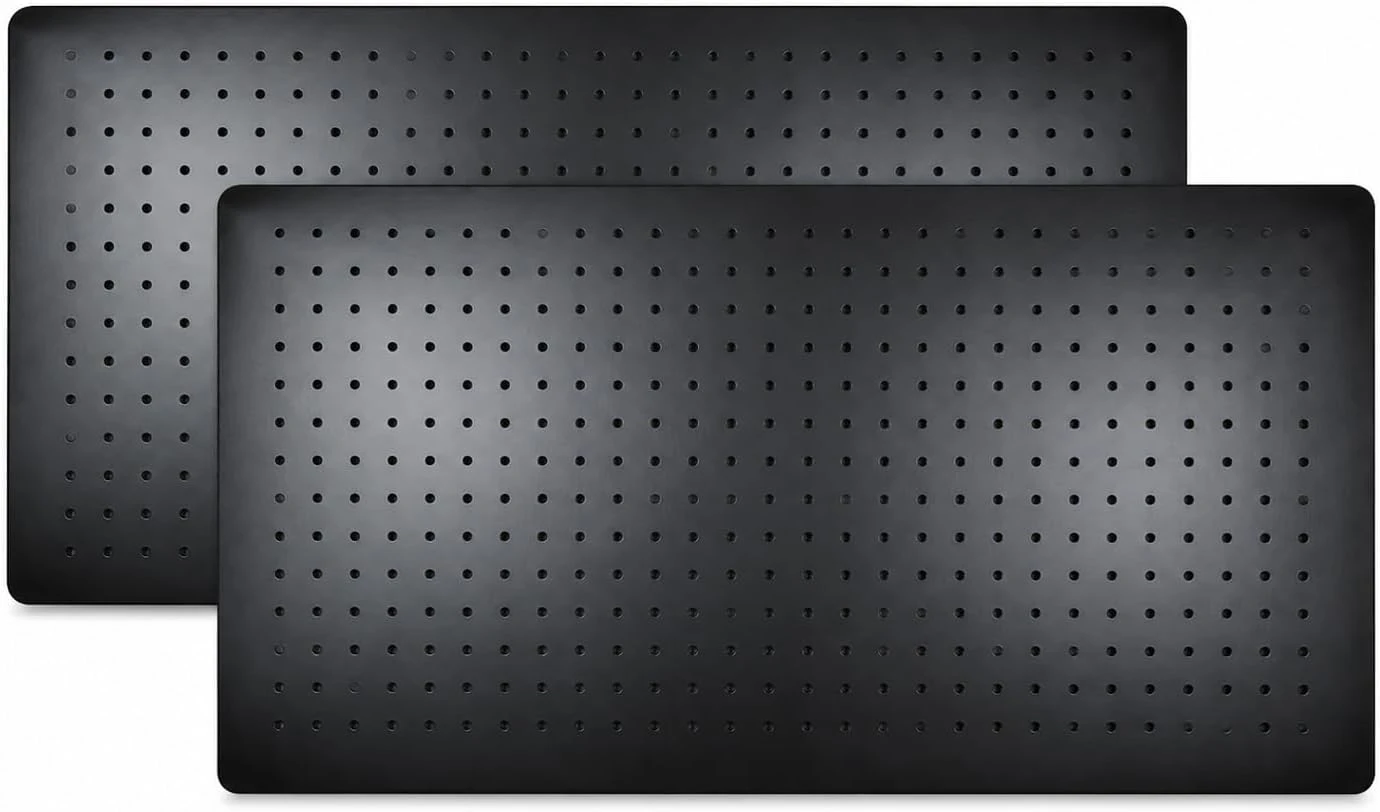 Actual Global Harmonics two-pack of black steel pegboard panels